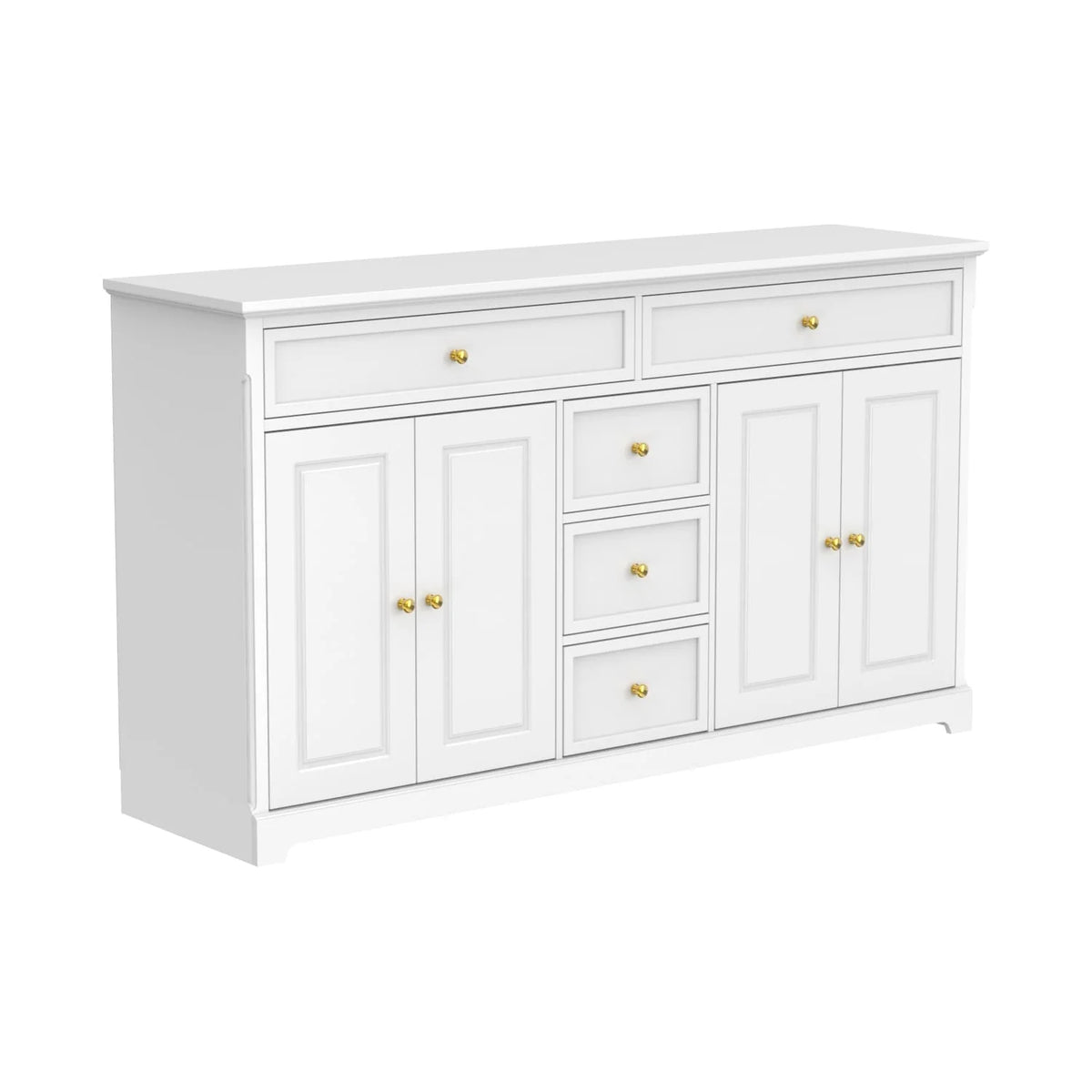 59,1' Sideboard-Buffet in Weiß, Mid-Century-Modern, zeitgemäß lackiert