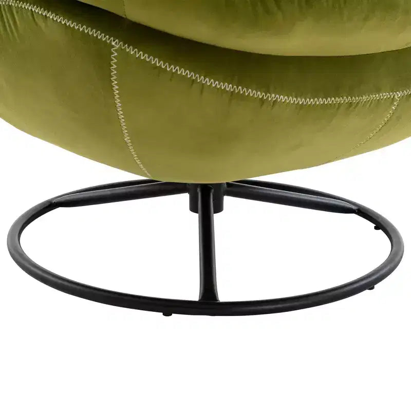 Okak fluwelen fauteuil met voetenbankje, moderne armloze woonkamerstoel in mid-centurystijl, zachte comfortabele stoel om tv te kijken en te gamen