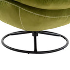 Okak fluwelen fauteuil met voetenbankje, moderne armloze woonkamerstoel in mid-centurystijl, zachte comfortabele stoel om tv te kijken en te gamen