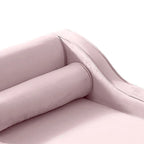 Chaise longue elegante francese rivestita in velluto con contenitore e cuscino