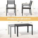 Outdoor 5/7-Piece Patio Aluminum Dining Set Stackable Chairs and Extendable Table