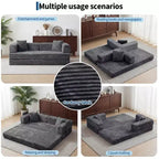 80.7 5-in-1 Convertible Sleeper Sofa Bed 鈥?Corduroy, 1200 lbs, No Assembly