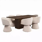 Sett tal-ikel modern Christopher Knight Home Yodsak ta’ 7 biċċiet tal-injam u tal-metall b’siġġijiet li jduru 180