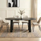 Dovelina 67 Oval Wood Dining Table with 4 legs Modern Kitchen Table for 6 People
