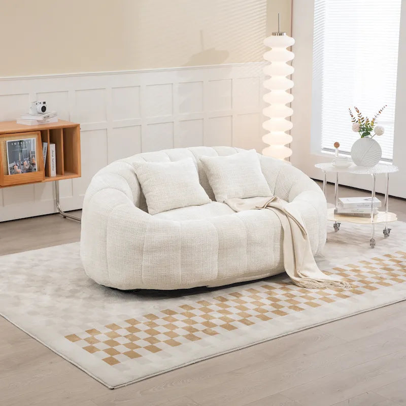 GDFStudio - Divano relax Laurel in ciniglia a 2 posti con schiuma ad alta densità e comfort extra-large