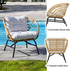GRANDPATIO vanjski pleteni set za terasu od 5 dijelova s dvosjedom