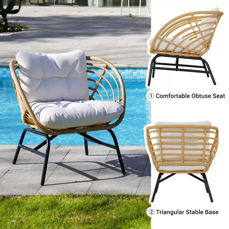 GRANDPATIO vanjski pleteni set za terasu od 5 dijelova s dvosjedom