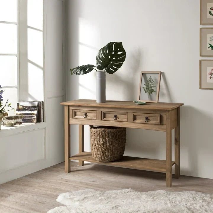 Houten haltafel, consoletafel met 3 laden Corona | Furniture Dash - N.v.t.