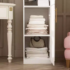 Famapy Luxe White Modular Wardrobe Armoire with Gold Hardware: Panelled Doors + Mixed-Door Design  Elegant Custom Closet for Bedrooms