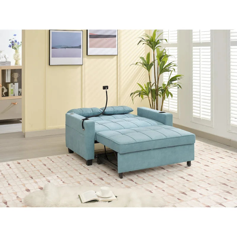 3-in-1-Schlafsofa zum Ausziehen und Umwandeln mit USB-Anschlüssen