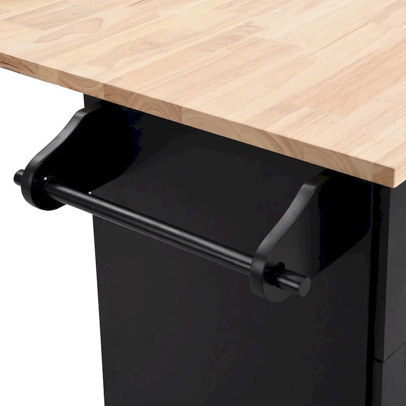 TOPMAX keukeneilandset met uitklapbaar blad en 2 zitplaatsen, eetkamertafelset met verstelbare plank, laden en handdoekrek