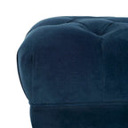 Panca Rettangolare Trapuntata in Velluto Grigio/Blu Scuro con Gambe in Ottone, 2 Posti