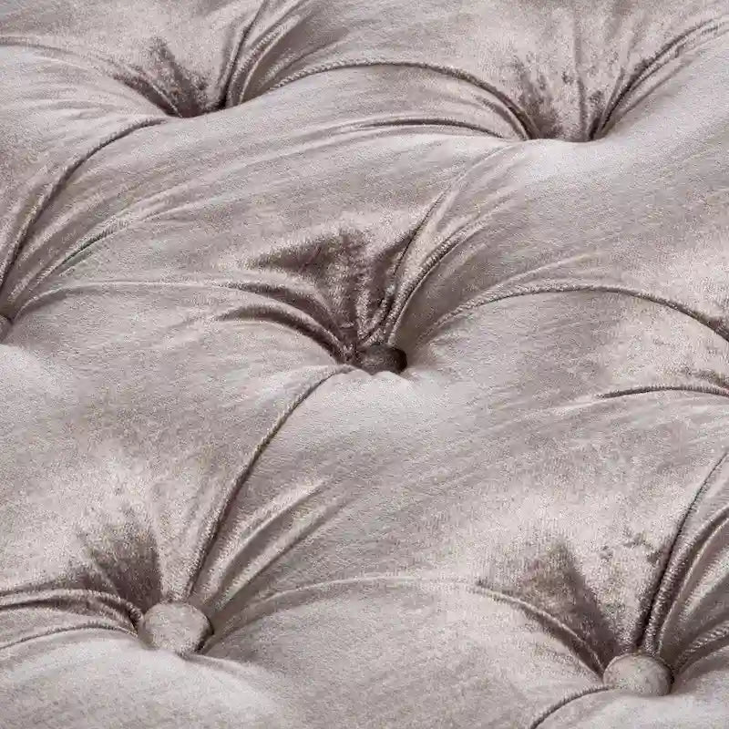 Panca ottomana trapuntata in velluto schiuma di mare/grigio, 1 posto