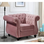 Poltrona chesterfield in velluto schiacciato, blu / rosa / verde / nero / grigio / beige, monoposto