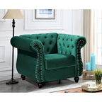 Poltrona chesterfield in velluto schiacciato, blu / rosa / verde / nero / grigio / beige, monoposto