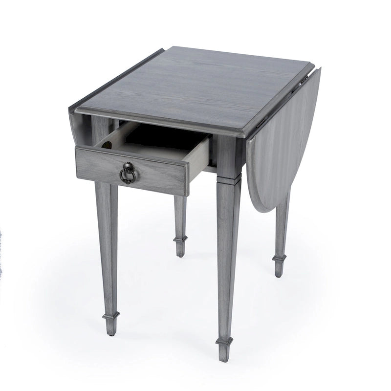Tavolino con ante a ribalta Pembroke, 1 posto, Marrone/Grigio/Beige