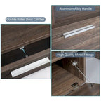 Mobile porta TV marrone con luci LED, armadietto, 2 ante e montaggio per 1 persona
