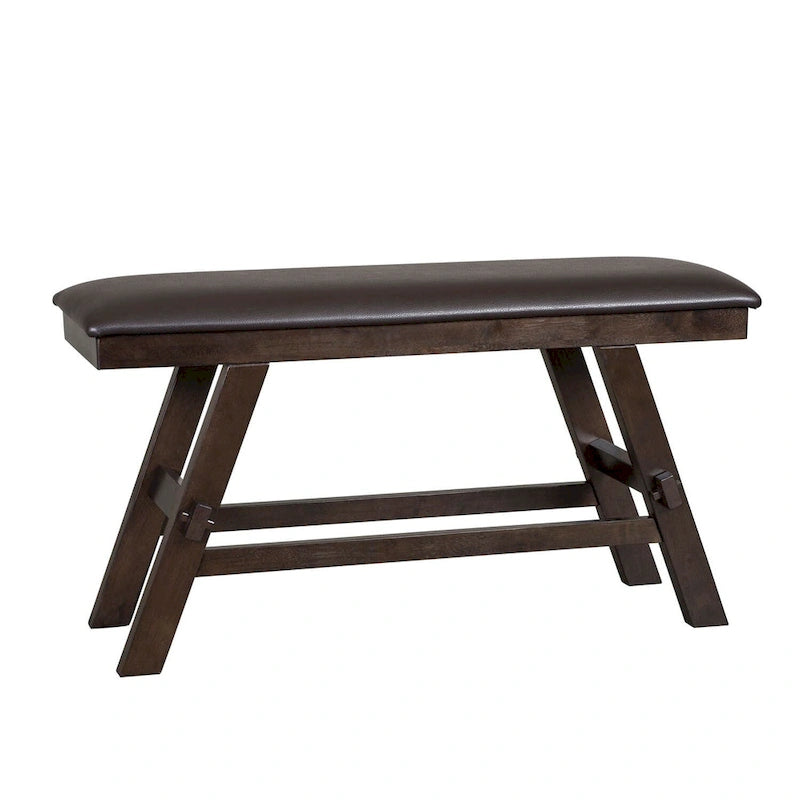 Panca da banco rivestita in espresso scuro e grigio, 1 posto