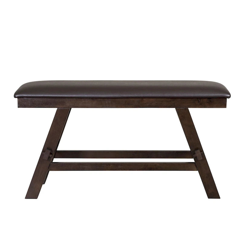 Panca da banco rivestita in espresso scuro e grigio, 1 posto