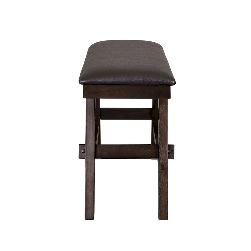 Panca da banco rivestita in espresso scuro e grigio, 1 posto