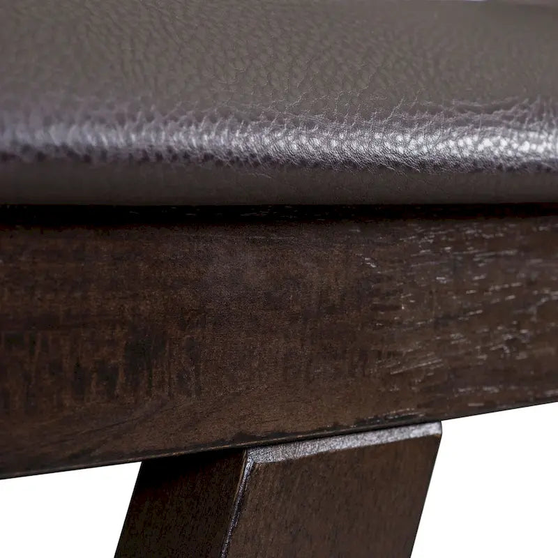 Panca da banco rivestita in espresso scuro e grigio, 1 posto