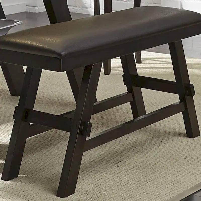 Panca da banco rivestita in espresso scuro e grigio, 1 posto