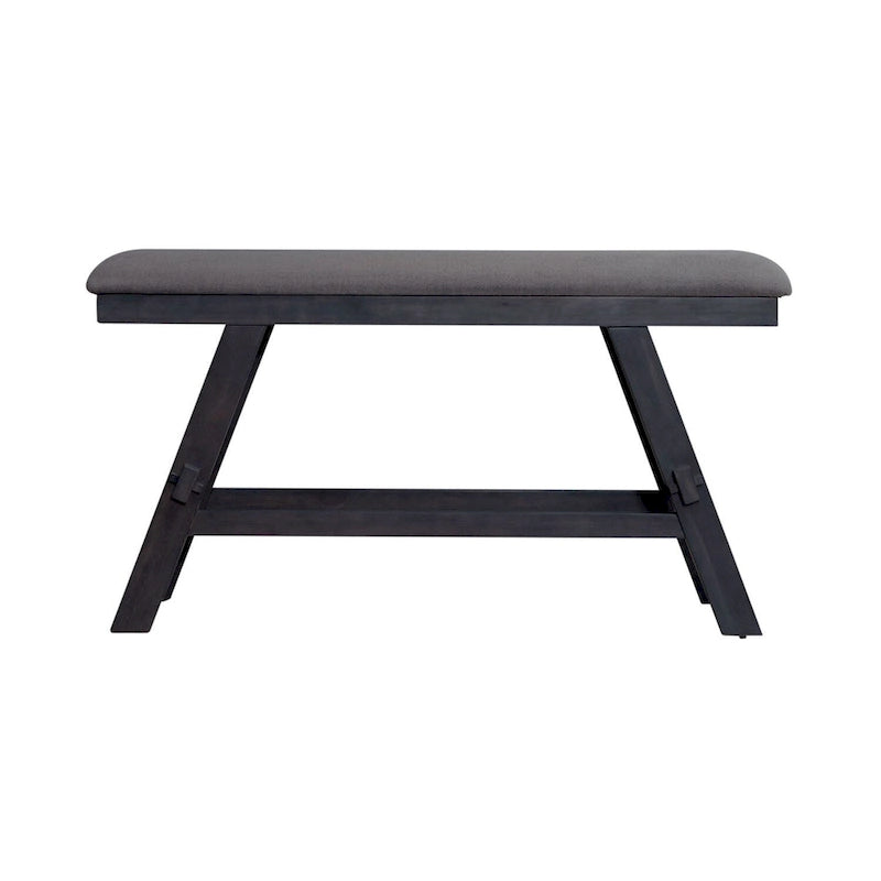 Panca da banco rivestita in espresso scuro e grigio, 1 posto