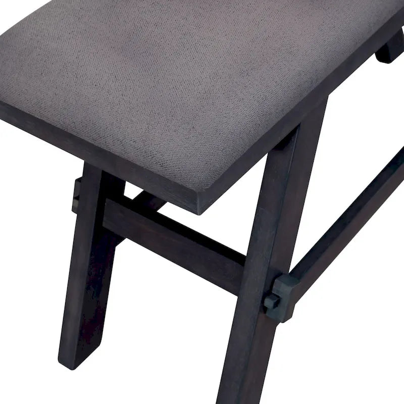 Panca da banco rivestita in espresso scuro e grigio, 1 posto