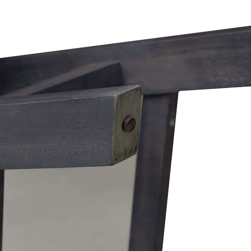 Panca da banco rivestita in espresso scuro e grigio, 1 posto