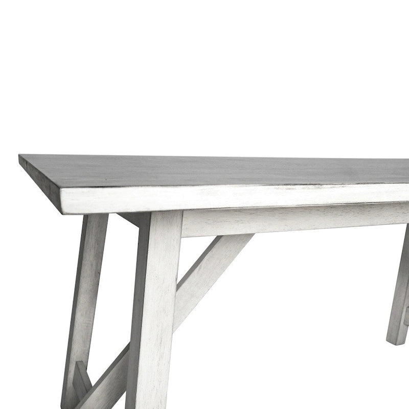 Tavolo da Pranzo con Base a Cavalletto in Legno Massello, 3 Colori, 6 Posti a Sedere