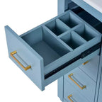 Vanity tal-kamra tal-banju b’sink wieħed ta’ 30 u kabinett b’3 kxaxen - Iswed / Blu / Aħdar / Indigo / Abjad