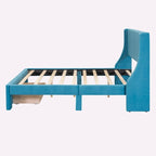 Letto contenitore imbottito in velluto a grandezza naturale con cassetto - Blu / Rosa / Beige / Grigio, 2 persone