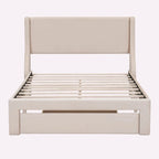 Letto contenitore imbottito in velluto a grandezza naturale con cassetto - Blu / Rosa / Beige / Grigio, 2 persone