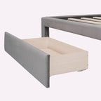 Letto contenitore imbottito in velluto a grandezza naturale con cassetto - Blu / Rosa / Beige / Grigio, 2 persone