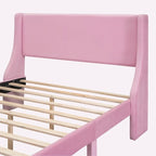 Letto contenitore imbottito in velluto a grandezza naturale con cassetto - Blu / Rosa / Beige / Grigio, 2 persone