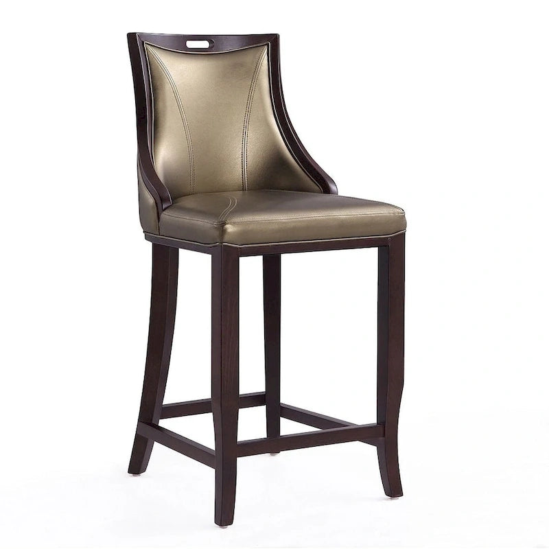 Sgabello da bar con schienale finitura noce, set da 3 (Bianco perla / Bronzo / Crema / Grigio ciottolo / Grigio chiaro)