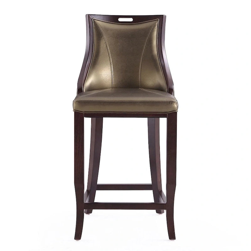 Sgabello da bar con schienale finitura noce, set da 3 (Bianco perla / Bronzo / Crema / Grigio ciottolo / Grigio chiaro)