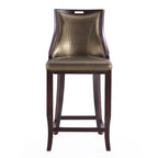 Sgabello da bar con schienale finitura noce, set da 3 (Bianco perla / Bronzo / Crema / Grigio ciottolo / Grigio chiaro)