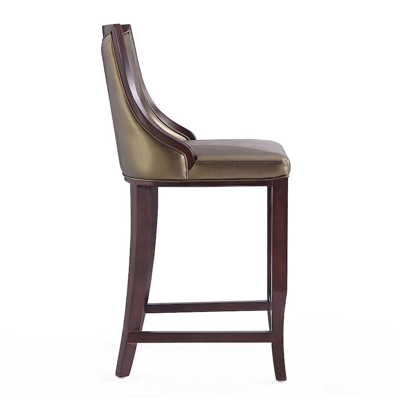 Sgabello da bar con schienale finitura noce, set da 3 (Bianco perla / Bronzo / Crema / Grigio ciottolo / Grigio chiaro)