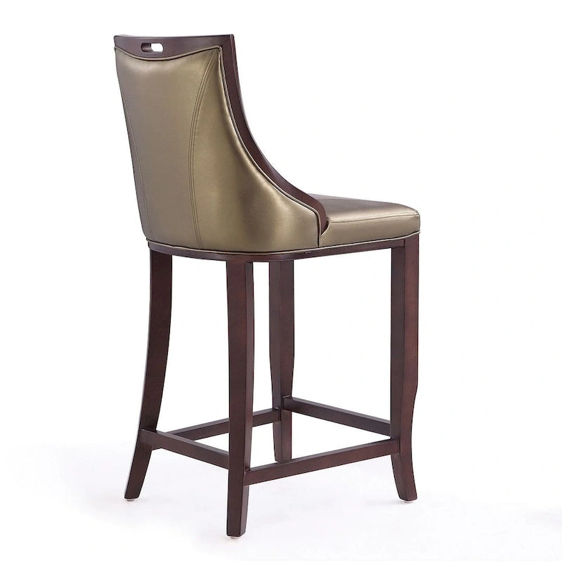 Sgabello da bar con schienale finitura noce, set da 3 (Bianco perla / Bronzo / Crema / Grigio ciottolo / Grigio chiaro)