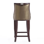Sgabello da bar con schienale finitura noce, set da 3 (Bianco perla / Bronzo / Crema / Grigio ciottolo / Grigio chiaro)