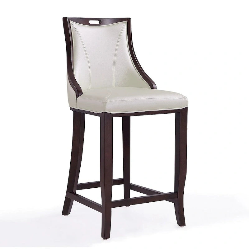 Sgabello da bar con schienale finitura noce, set da 3 (Bianco perla / Bronzo / Crema / Grigio ciottolo / Grigio chiaro)