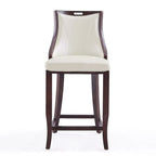 Sgabello da bar con schienale finitura noce, set da 3 (Bianco perla / Bronzo / Crema / Grigio ciottolo / Grigio chiaro)
