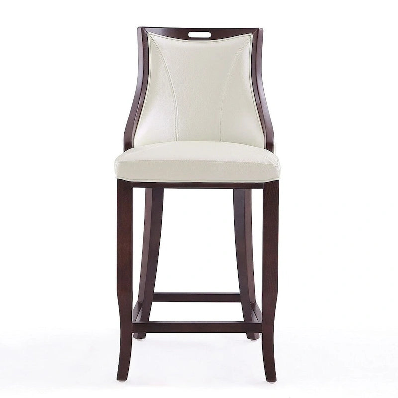 Sgabello da bar con schienale finitura noce, set da 3 (Bianco perla / Bronzo / Crema / Grigio ciottolo / Grigio chiaro)