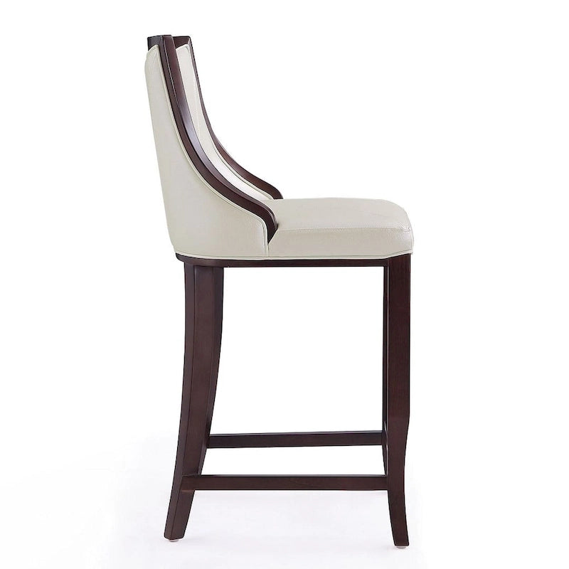 Sgabello da bar con schienale finitura noce, set da 3 (Bianco perla / Bronzo / Crema / Grigio ciottolo / Grigio chiaro)