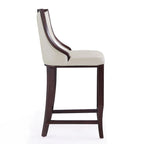 Sgabello da bar con schienale finitura noce, set da 3 (Bianco perla / Bronzo / Crema / Grigio ciottolo / Grigio chiaro)
