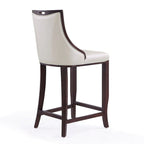 Sgabello da bar con schienale finitura noce, set da 3 (Bianco perla / Bronzo / Crema / Grigio ciottolo / Grigio chiaro)