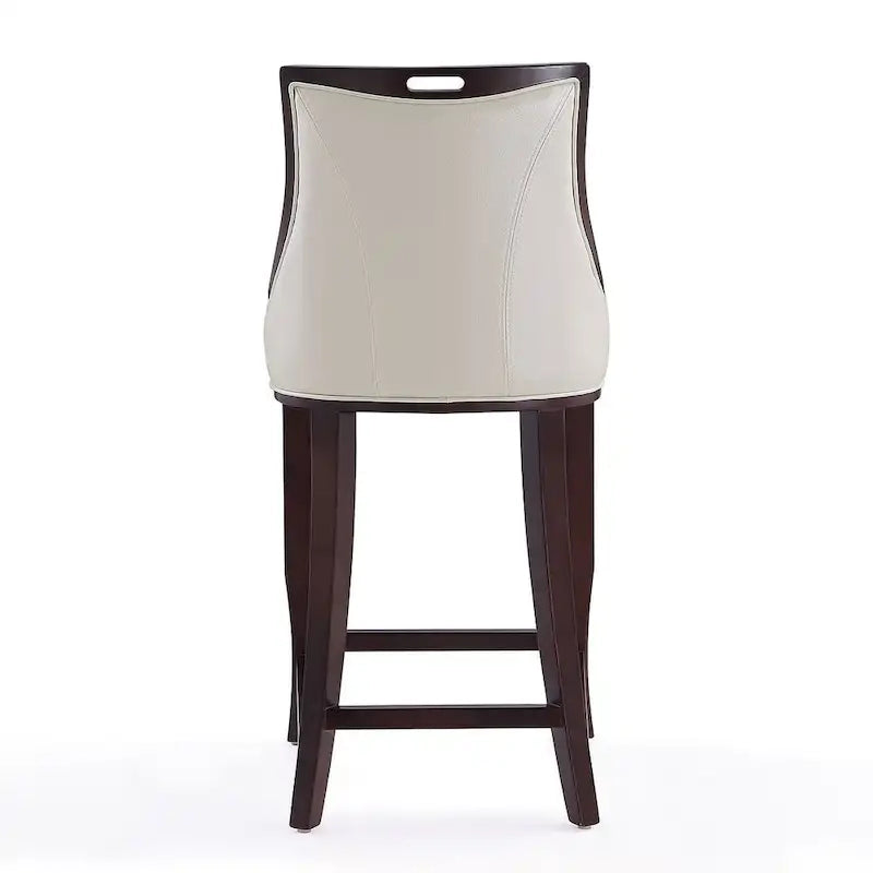 Sgabello da bar con schienale finitura noce, set da 3 (Bianco perla / Bronzo / Crema / Grigio ciottolo / Grigio chiaro)