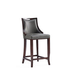 Sgabello da bar con schienale finitura noce, set da 3 (Bianco perla / Bronzo / Crema / Grigio ciottolo / Grigio chiaro)