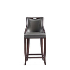 Sgabello da bar con schienale finitura noce, set da 3 (Bianco perla / Bronzo / Crema / Grigio ciottolo / Grigio chiaro)